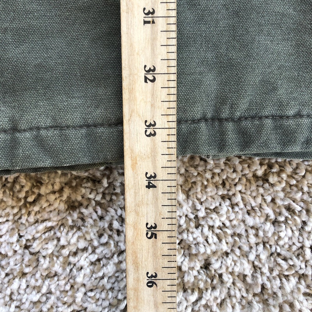 Carhartt Olive Green Canvas Barn Coat with Brown Corduroy Collar - Picture 6 of 12